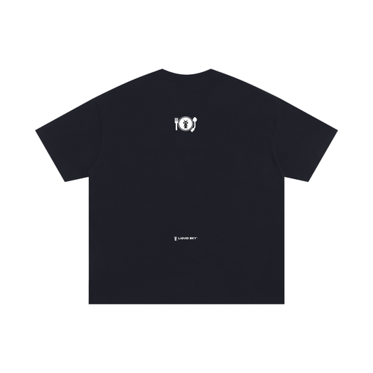 PLATE LOGO Oversized BLACK T