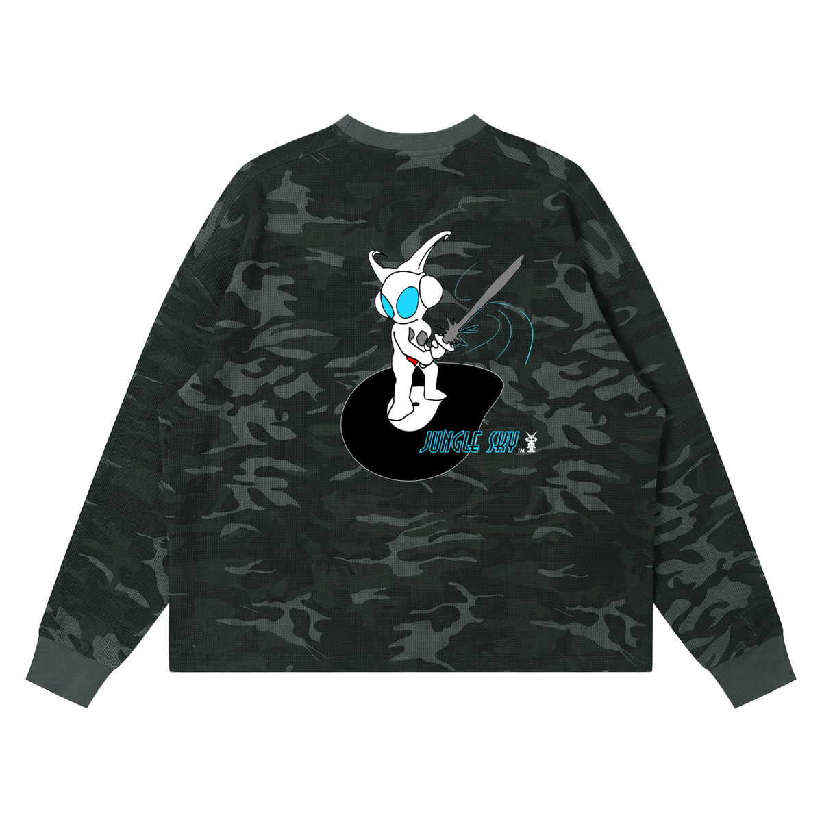 Jungle Sky Waffle Boxy LS -T