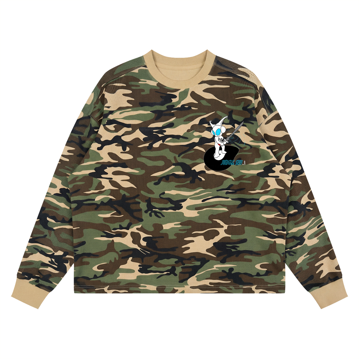 Jungle Sky Waffle Boxy LS -T