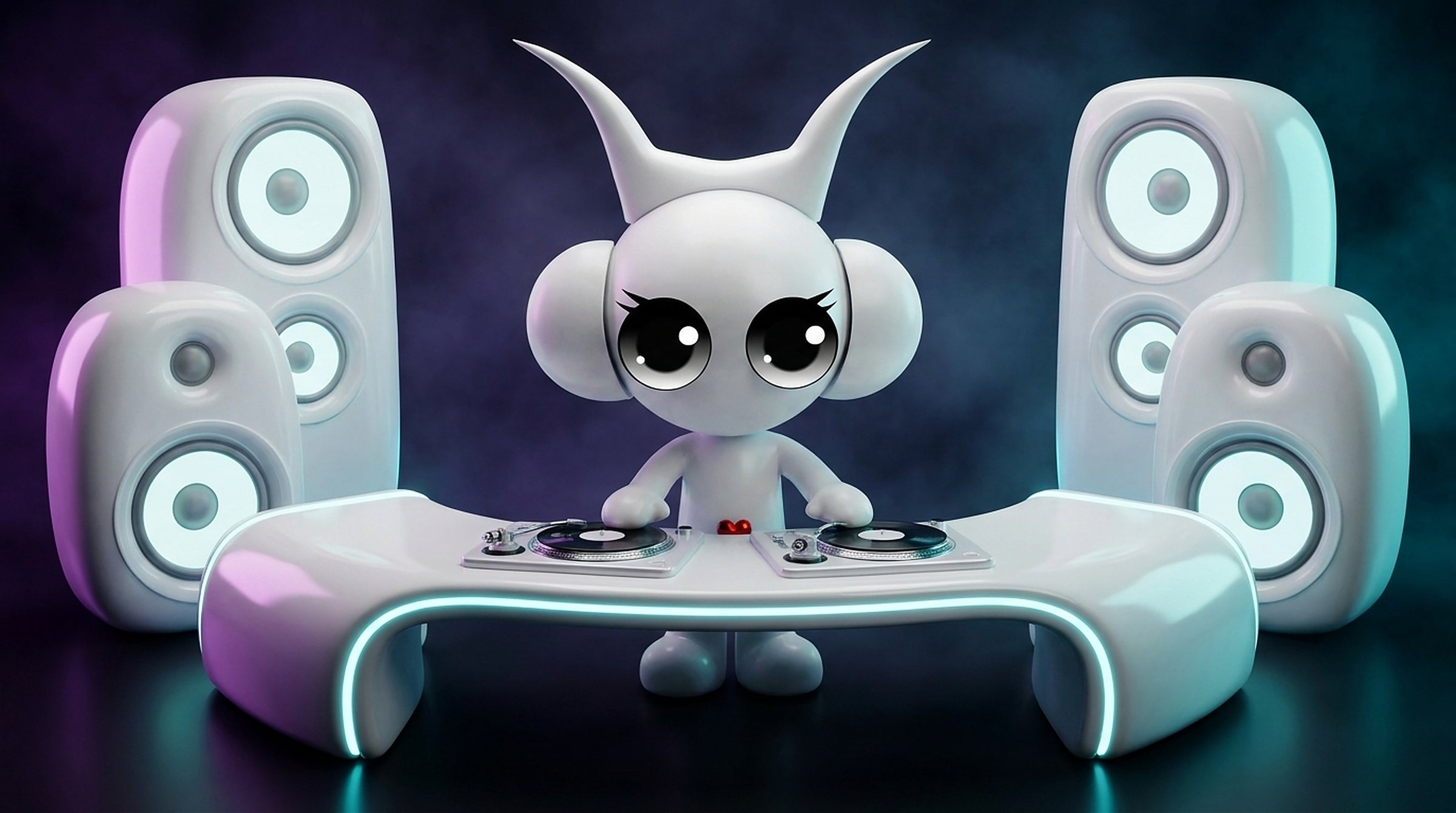 Astrogirl DJing live on the decks