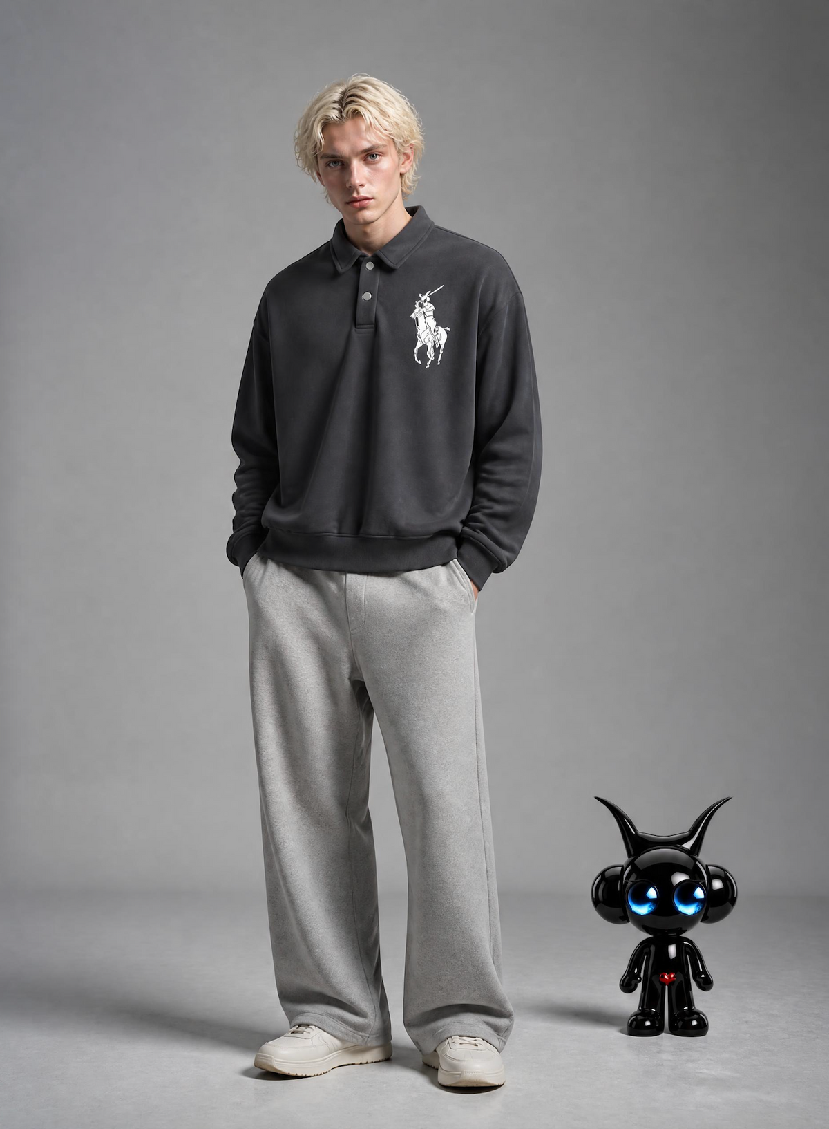 Heavyweight Polo-Collar Sweatshirt