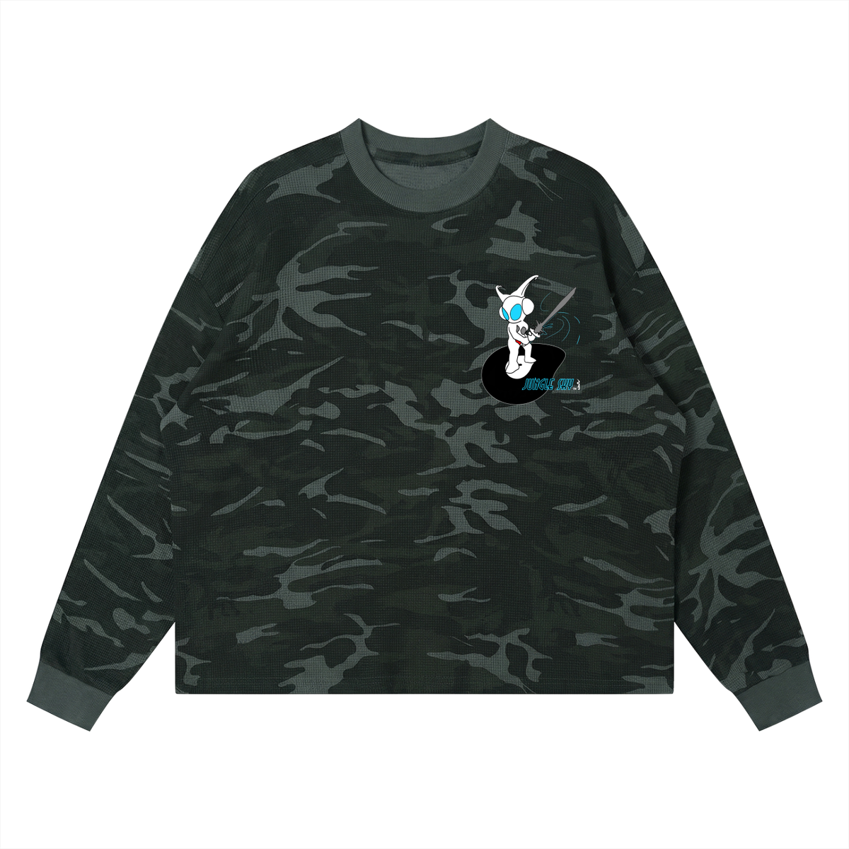 Jungle Sky Waffle Boxy LS -T