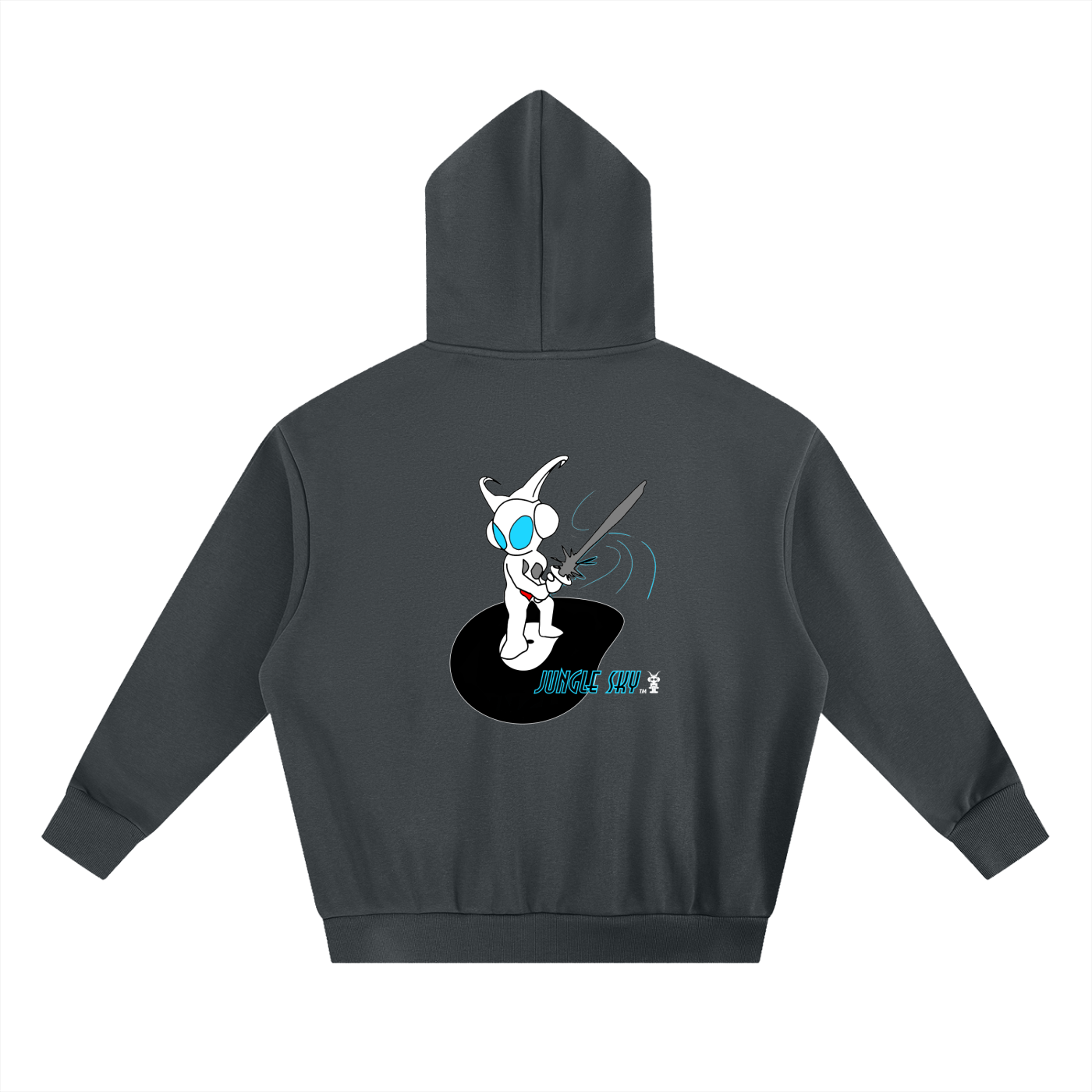 JUNGLE SKY Boxy Hoodie blk/grey