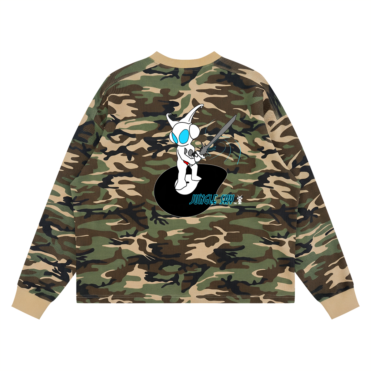 Jungle Sky Waffle Boxy LS -T