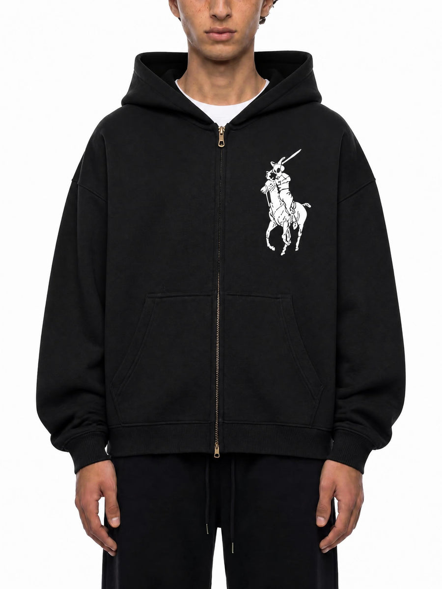 LSD Polo  Fleece Boxy Hoodie (white logo)