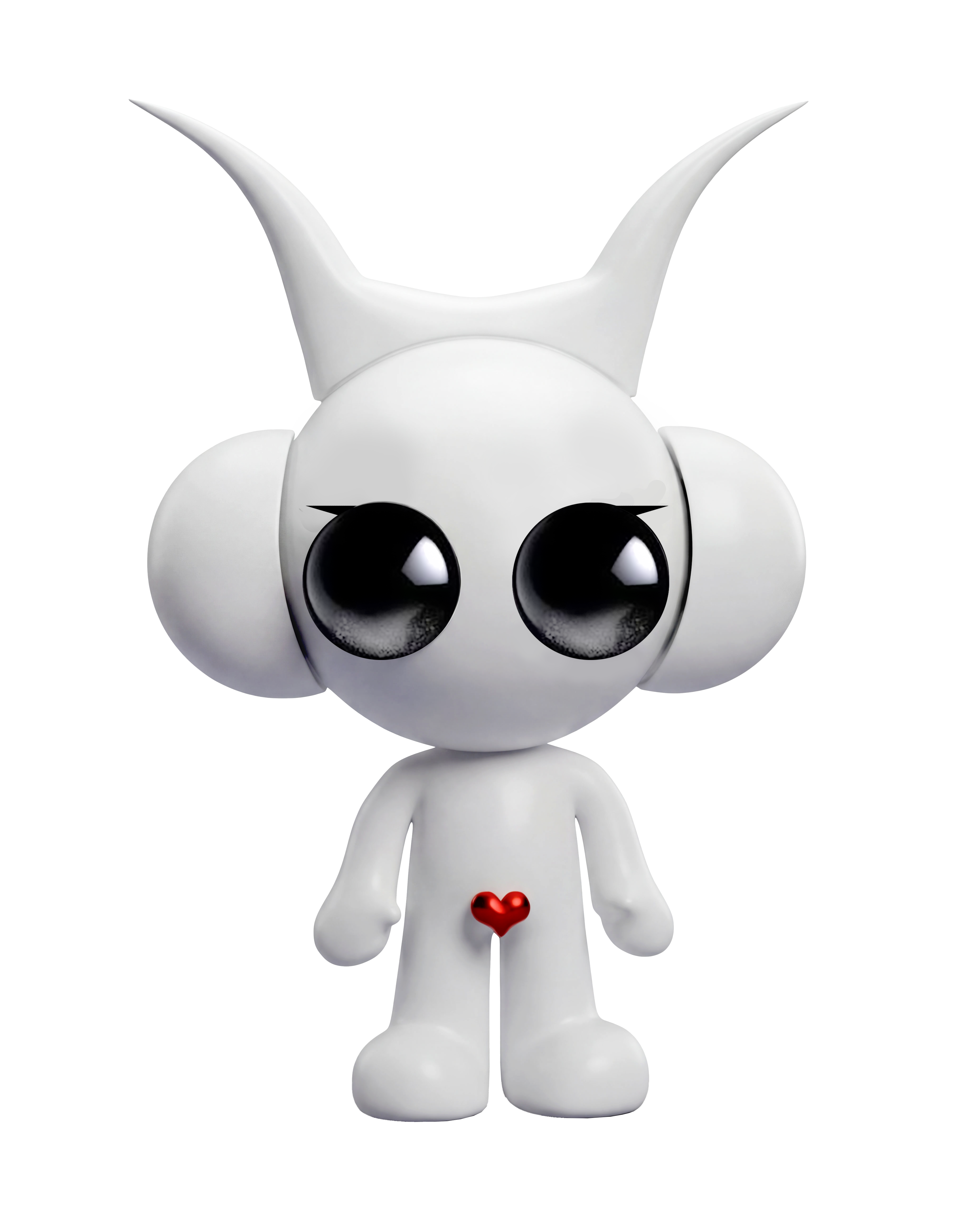 White Liquid Sky Astro character with red heart